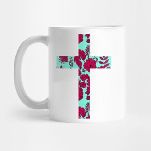 Floral Easter Cross Design Mug